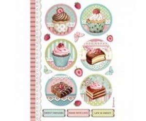 Stamperia Rice Paper A4 Round - Mini Cakes