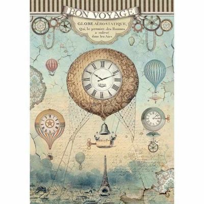 Stamperia Rice Paper A4 Voyages Fantastiques Balloon