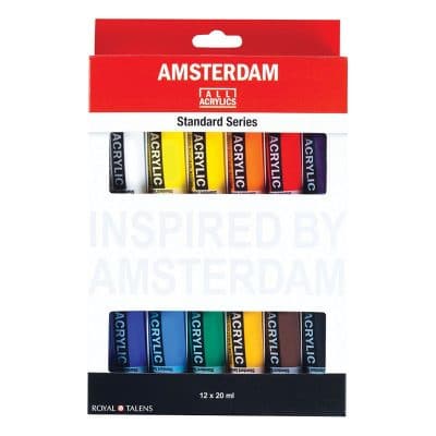 Conjunto Acrílico Amsterdam 12 tubos 20ml