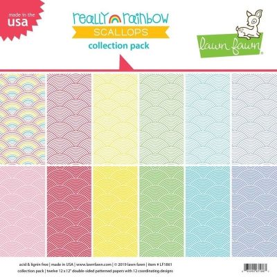 Really Rainbow Scallops 12fls 12''x12'' Collection Pack - LAWN FAWN