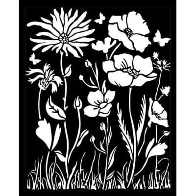 Stamperia Thick Stencil 20x25cm Atelier Poppy and Flower