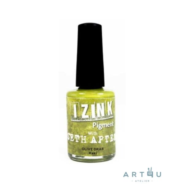 Tinta Artesanato Multissuperfícies, Izink Pigment Verde Kaki, 11.5ml, Aladine